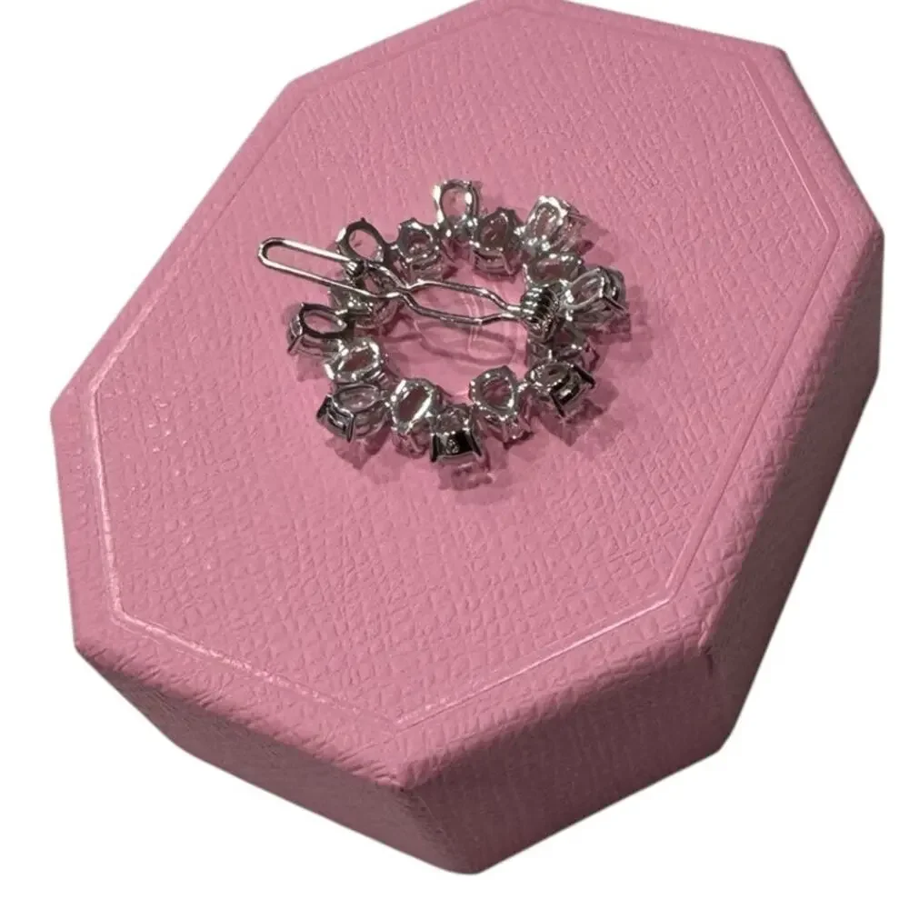 Swarovski Hair Clip, Pear Cut Crystals, White, Rhodium Plated